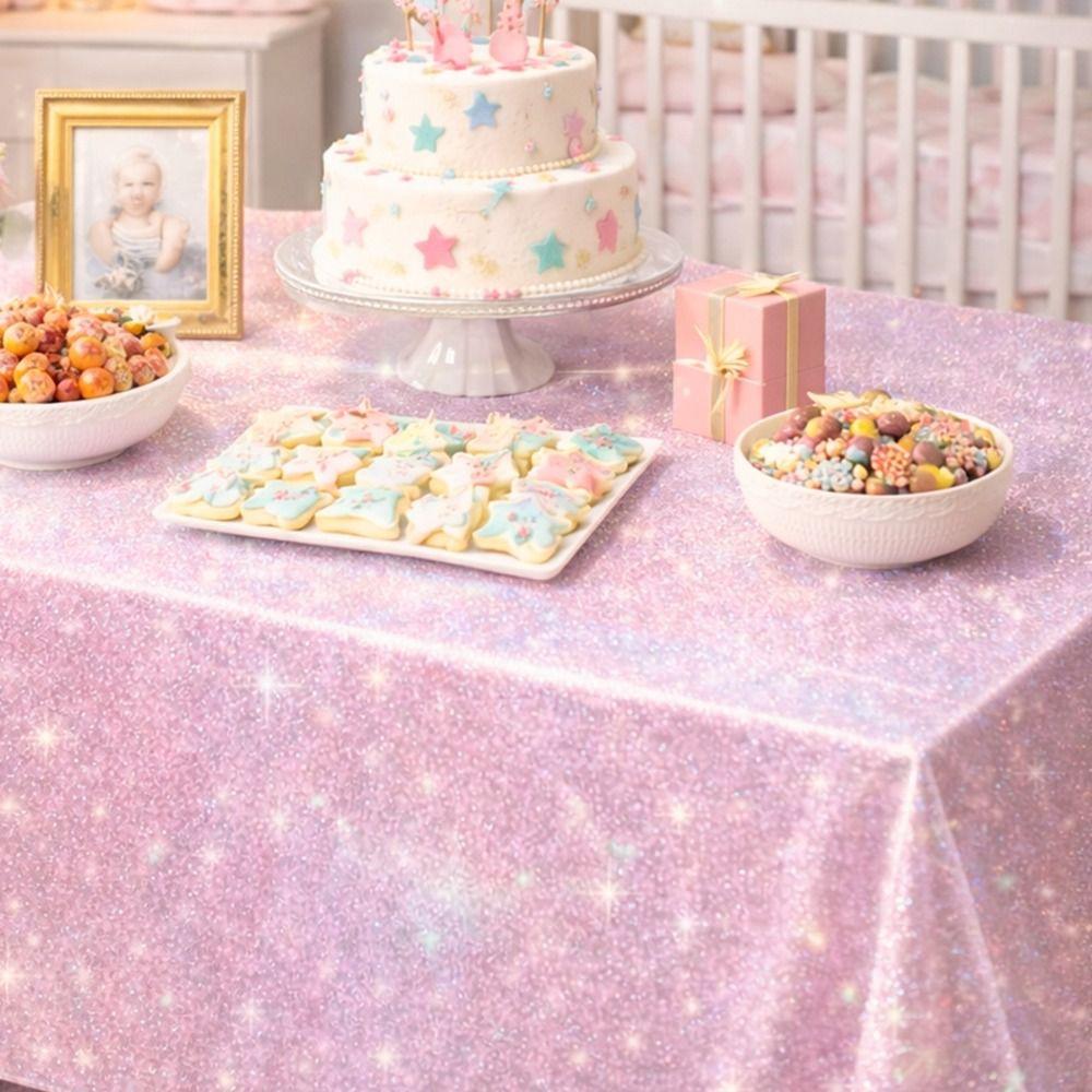 Shiny Disposale Tablecloth Aluminum Film Party Decoration  Birthday Wedding Party Supplies