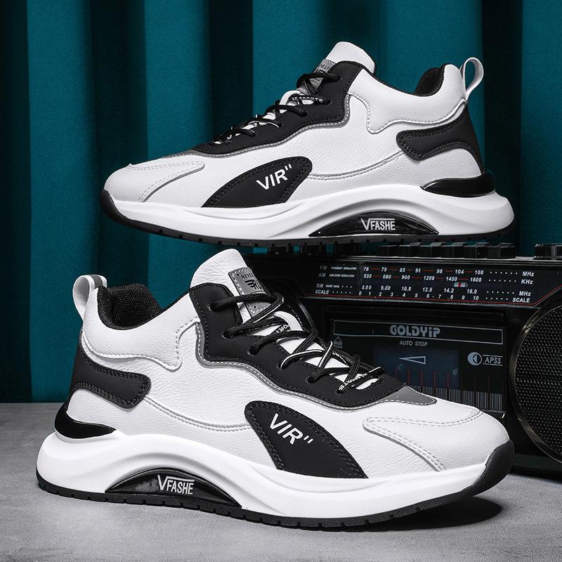 

Осенне-зимняя новая обувь для папы, мужская кожаная спортивная повседневная обувь на мягкой подошве, модная трендовая дышащая мужская обувь 44