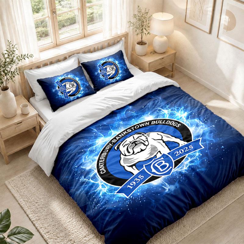 Bedding Set 1 Duvet Cover 2 Pillowcases Canterbury-Bankstown Bulldogs Print Bedroom Home Decoration