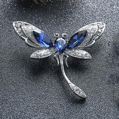 Temperament Libellenbrosche Damen Retro Kristall Insektenbrosche Temperament Anstecknadel Trendy Atmosphärische Bekleidungsaccessoires