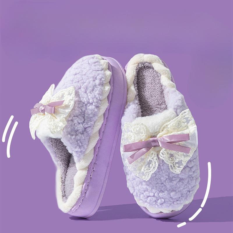 Cotton Slippers for Women, Thick-soled, Warm, Fleece Comfortable and Lightweight Shoes