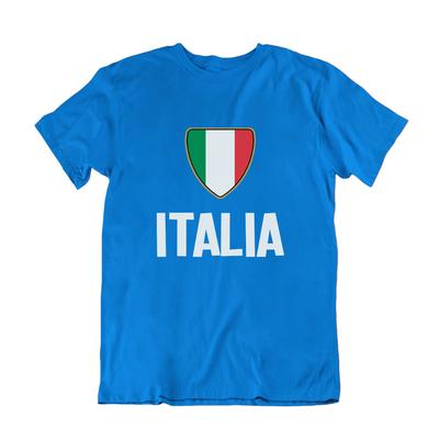 Dospelé alebo Detské T-Shirt s odznakom krajiny TALIANSKO Rugby Futbal Bavlna Taliansky