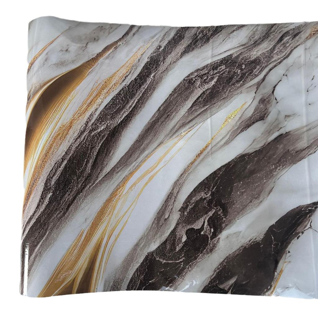 Shein Black & Gold Marble Self-Adhesive Wallpaper, Oil-Proof Home Decor PVC Sticker, Influencer Background Wall.