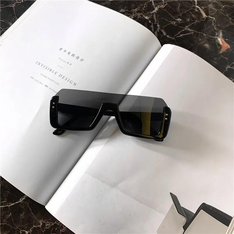 New One Body Type Sunglasses Women Decorative Rice Nail Half Frame Sun Glasses Outdoor Fashion Women Eyewear Uv400