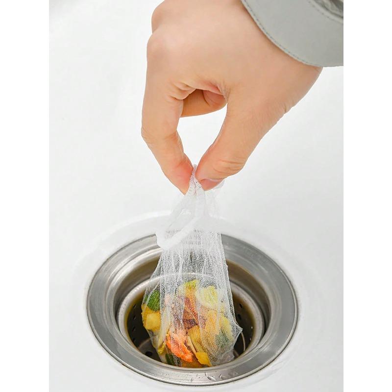 Sink Garbage Strainer Bags, Reusable Woven Fabric Mesh Sink Strainer Bags, Disposable Fine Mesh Drain Filter Bags for Kitchen Sink, Food Waste