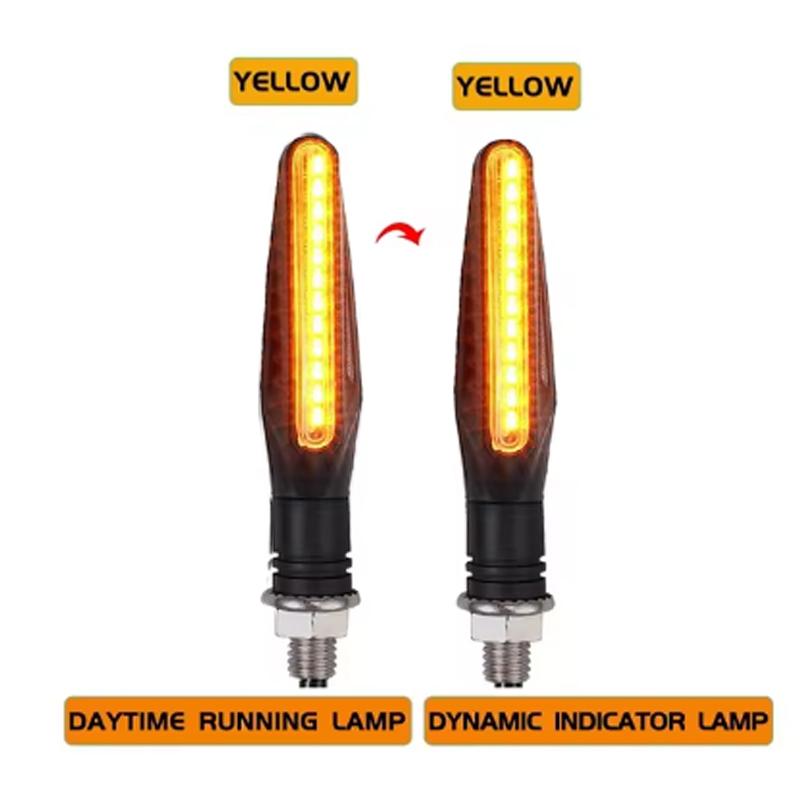 New Motorcycle 24LEDs High Bright Amber Turn Signal Indicator Light Front Rear White Day Running Light Flowing Red Brake Lamps
