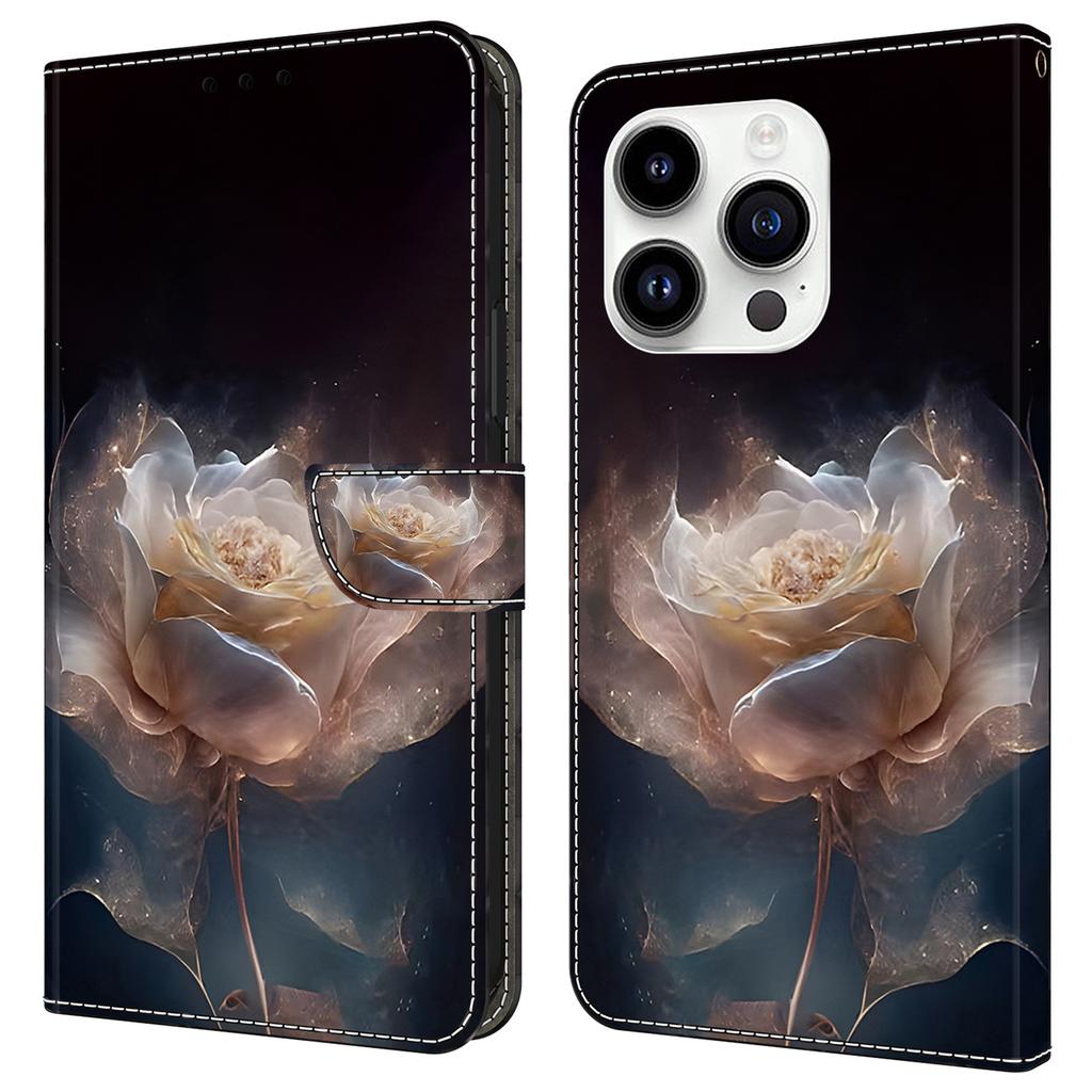 For iPhone 14 Pro Case Pattern PU Leather Flip Phone Cover Wallet