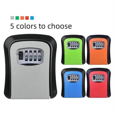Wall Mount Key Lock Box 4 Digit Password Code Security Lock No Key for Home Office Key Safe Secret Storage Box Organizer