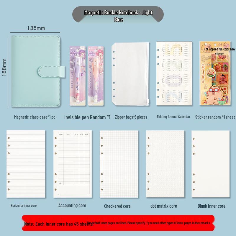 2025 A6 Password Lock Diary with Foldable Pages - Student Check-in & Storage Memo Book