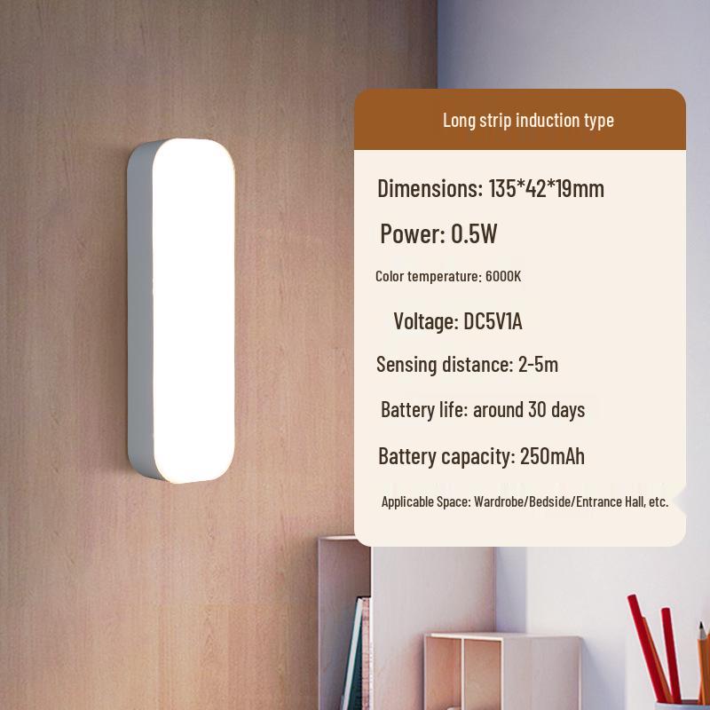 Rechargeable Motion-Sensor Night Light: Auto-On, Multi-Color LED for Home