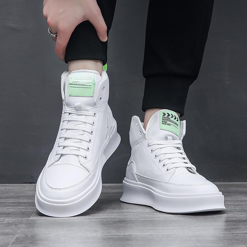 Men's White High-Top Casual Trendy Shoes
