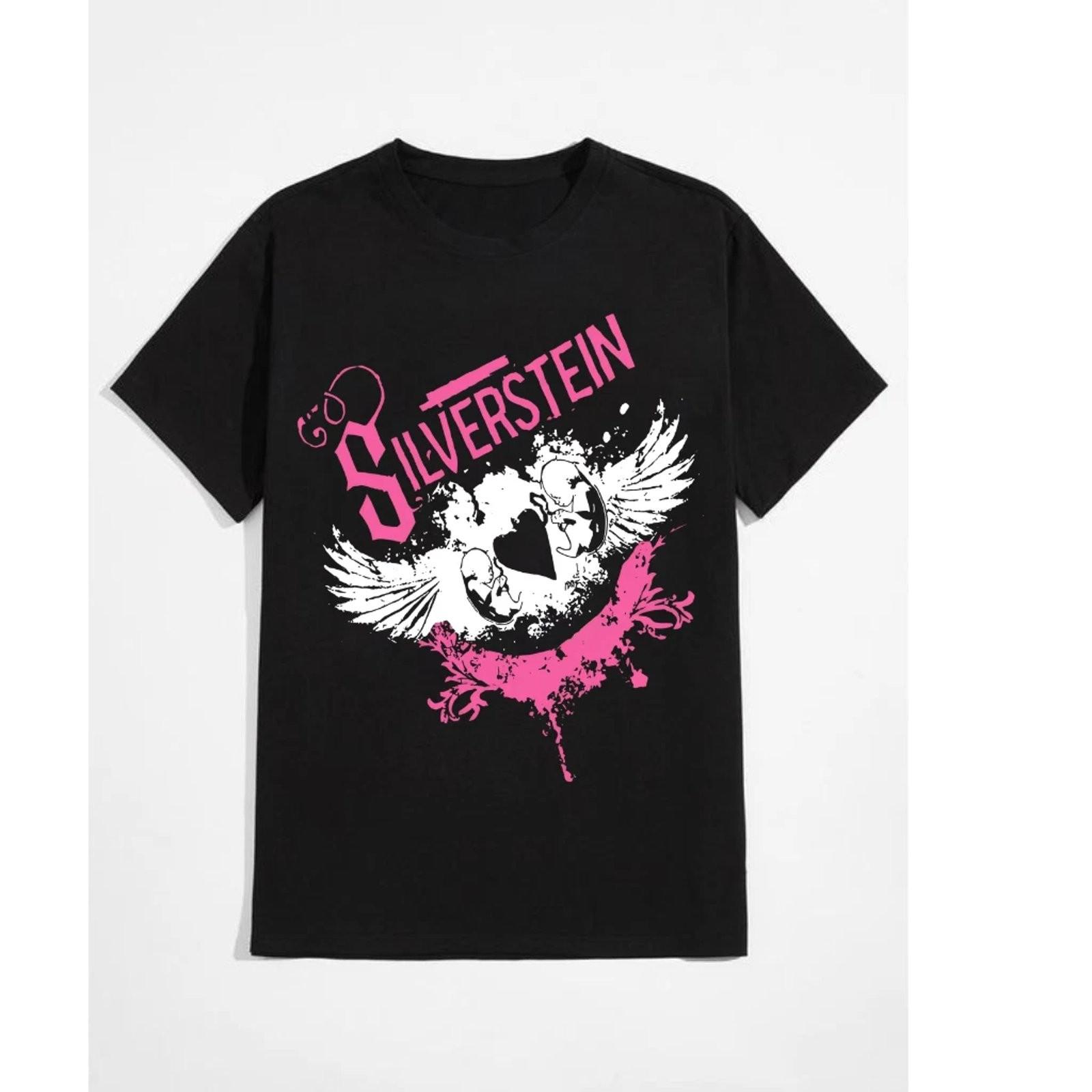 Silverstein Band Vintage Graphic Tee Mens Black Heavy Cotton T-Shirt XXXXL