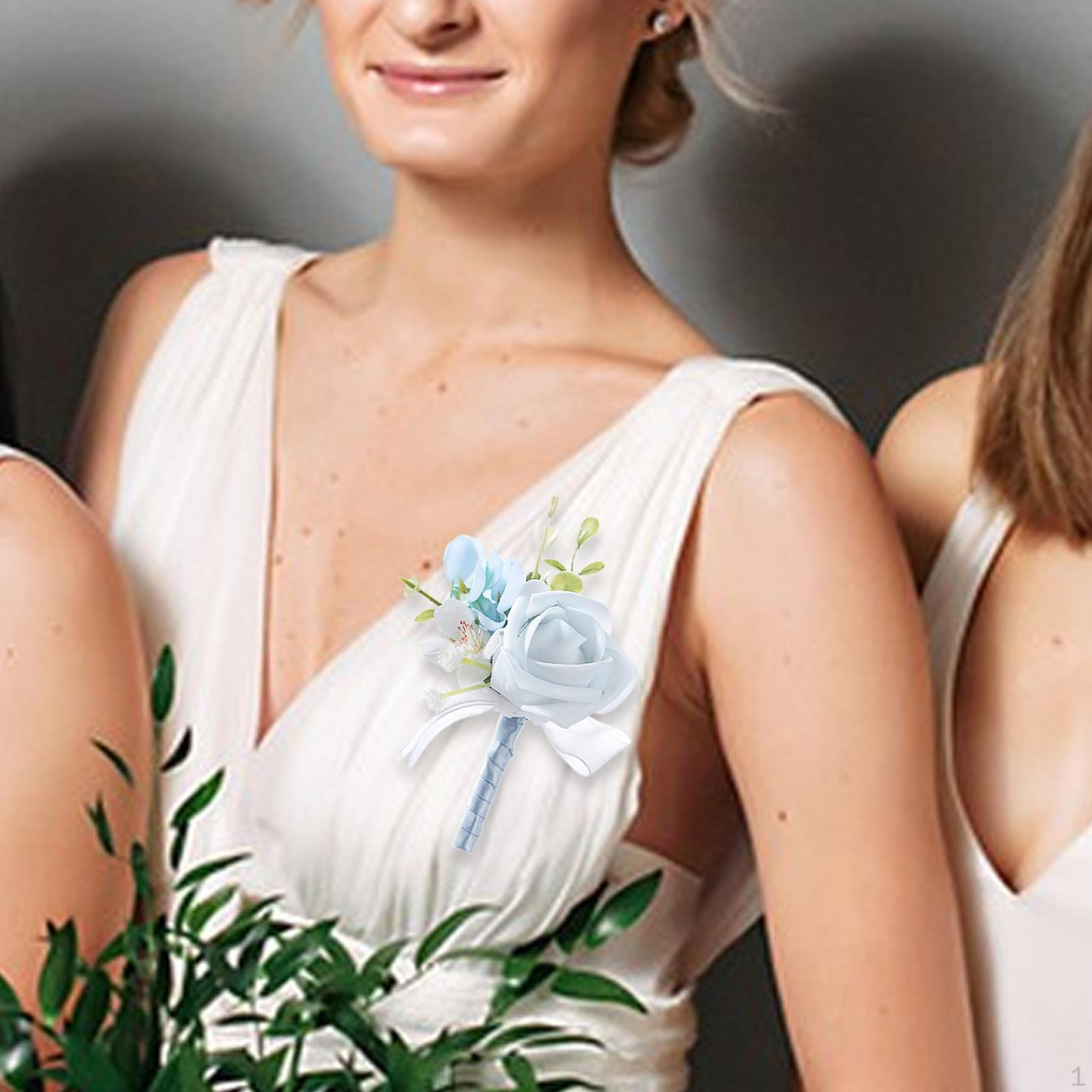 

Бутоньерка Корсаж Свадебное обещание Искусственный цветок для парня на годовщину 8cmx12cm синий