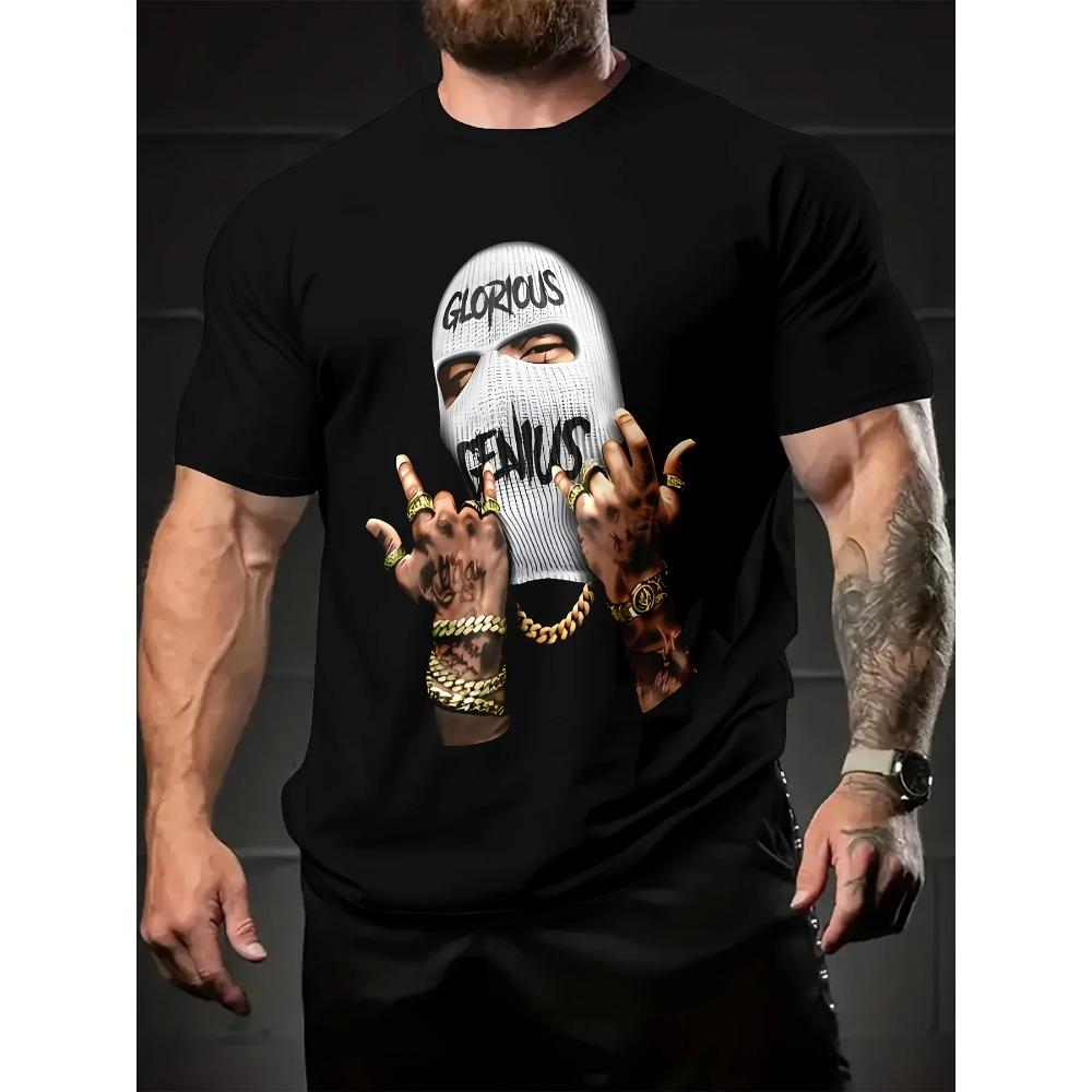 Men's Novelty Graphic Tee - Casual & Comfortable Short Sleeve T-Shirt with Unique Print Design, Perfect for Summer Daily Wear