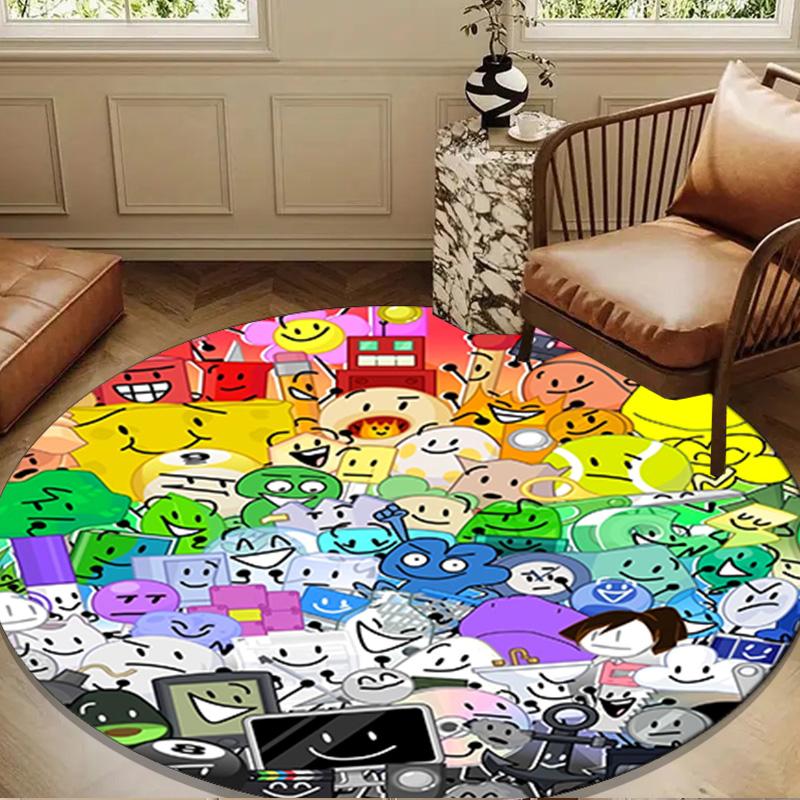 Colorful Dream Island Collage Round Rug for Livingroom,Bedroom, Palyroom, Chair Rug, Area rug, Circle Carpet, Large Size Fan Christmas gift