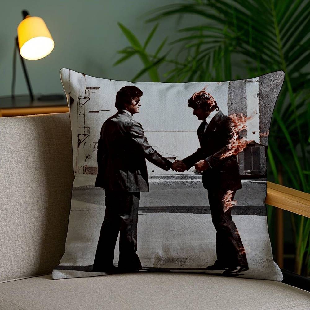 Band P-PinK FloydE Kissenbezug Sofa Kurzer Plüsch Beidseitiger HD-Druck Zimmer Zuhause Büro Geschenk Kissenbezug
