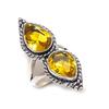 Natural Citrine Gemstone Handmade 925 Sterling Silver Jewelry Ring Size 8 ETC-13954