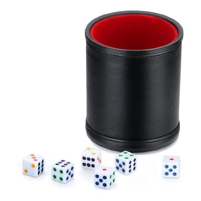 PU Dices Game Props Dices Shake Container PU Leather Supplies Dices Cup Bracket