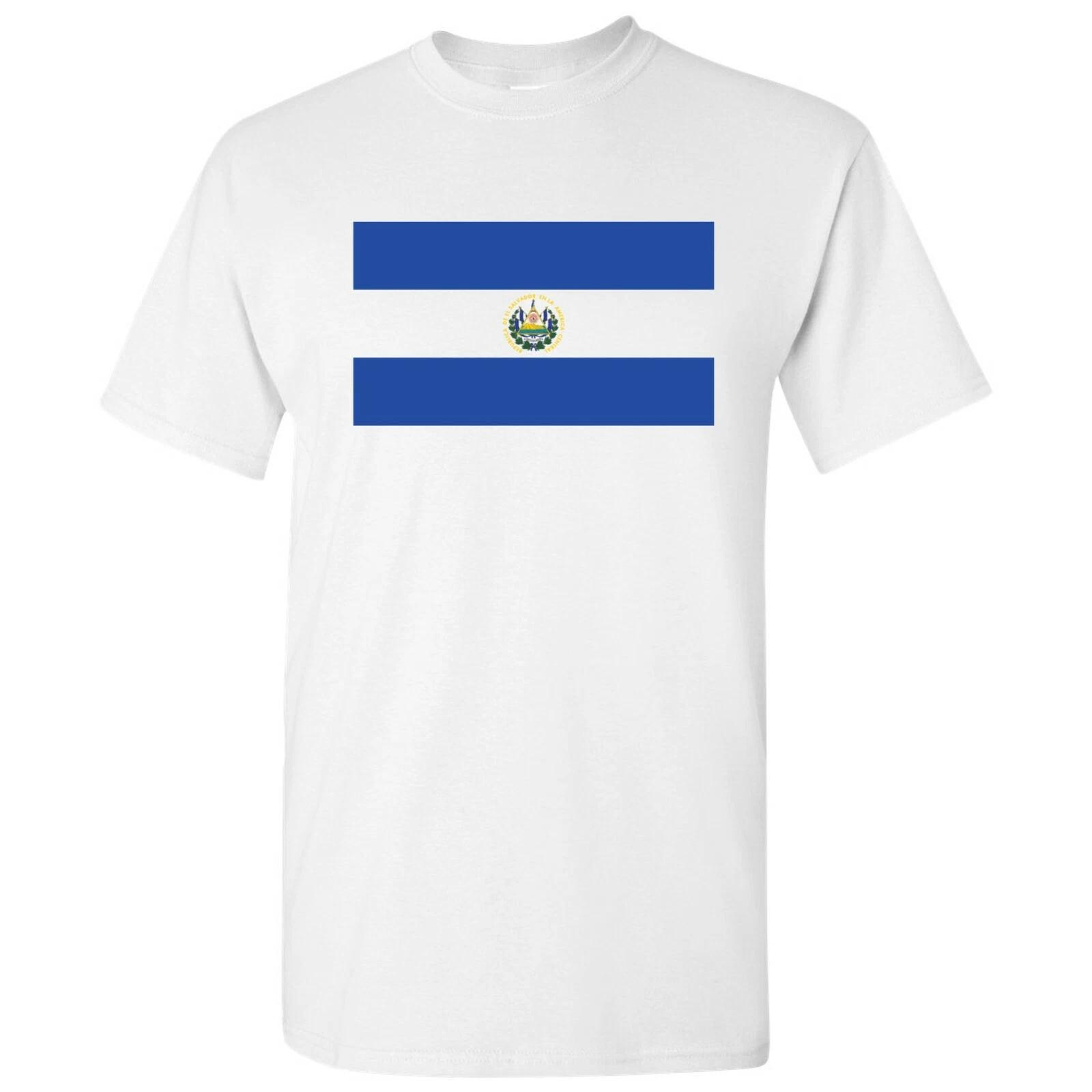 

El Salvador Latin American Flag Basic Cotton T-Shirt - White S