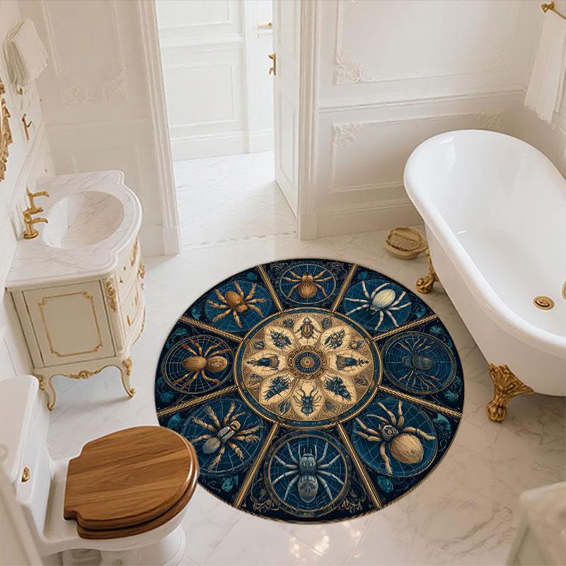 Spider & Scorpion pattern round rug,Carpet Rug for Living Room Bedroom Playroom ,Non-slip Floor Mat,Holiday Gifts and Birthday Gifts.