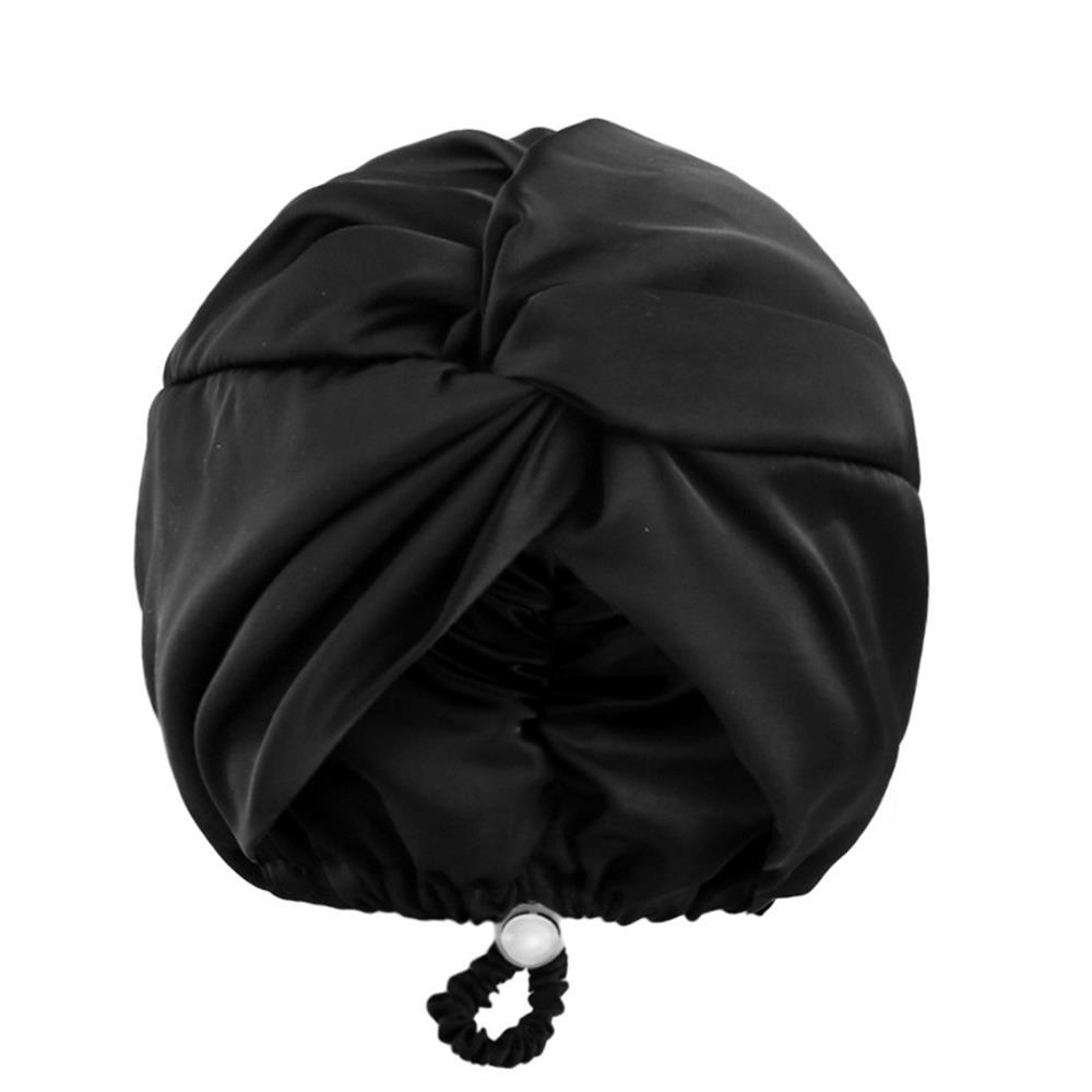 Silk Bonnet For Sleeping Women Satin Hair Bonnet Night Sleep Cap Scarf Wrap For Curly Hair With Tie Band Solid Silk Turban Hat