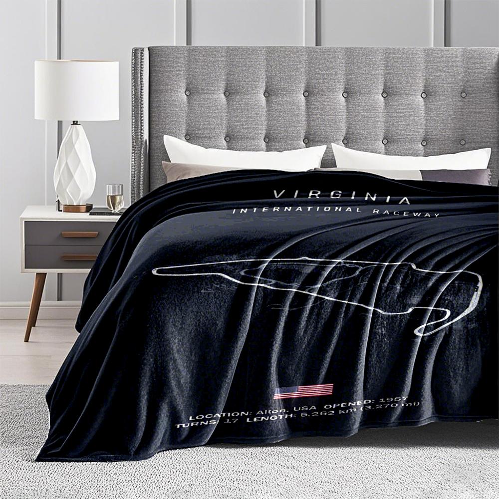 Virginia Race Track Design Flannel blanket for bedroom, living room, sofa, and nap