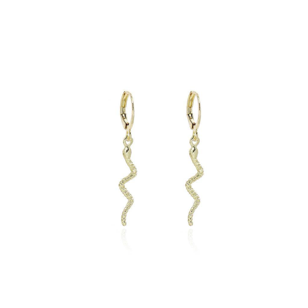 Irregular Snake Pendant Ear Buckle, Exaggerated Temperament Metal Style High-End Fashion Earrings