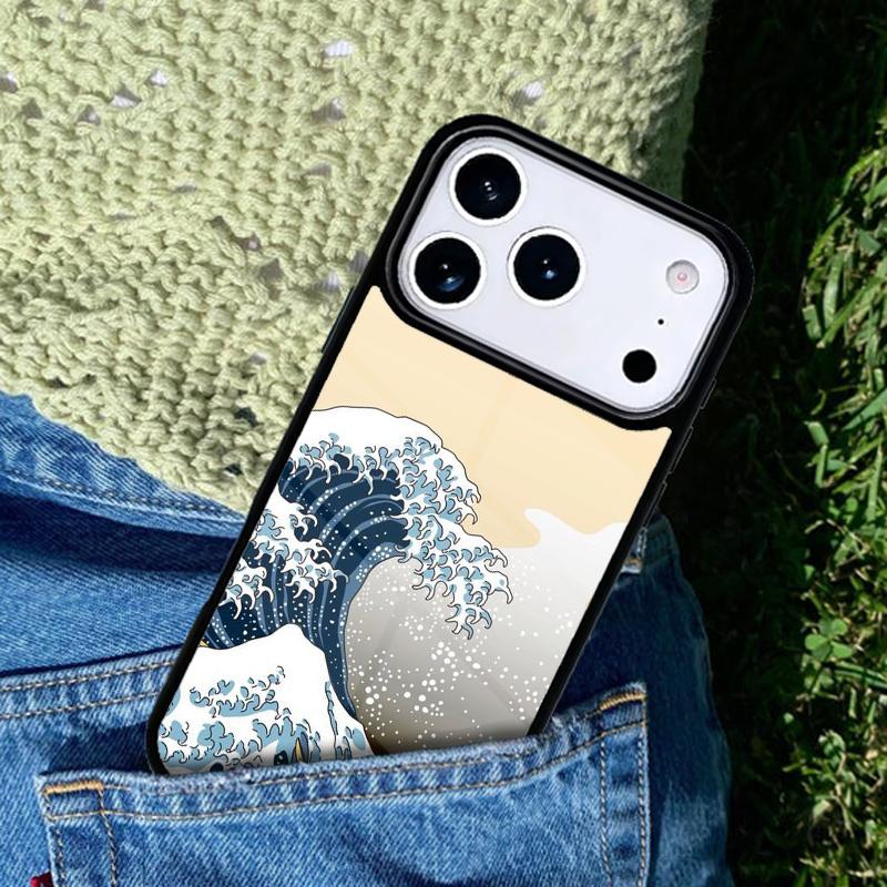Cartoon Cute Stylish Waves Phone Case Cover for IPhone 11 12 13 14 15 16e 17 Pro Max Coque for IPhone 17 Air