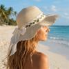 Colorful Weave Hat Wide Brim Sun Protection Cap Casual Fisherman Hat  Girls