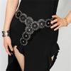 Retro Rivet Wide Belt Y2k Concho Waistband Fashion Disc PU Hollow Belt  Girls