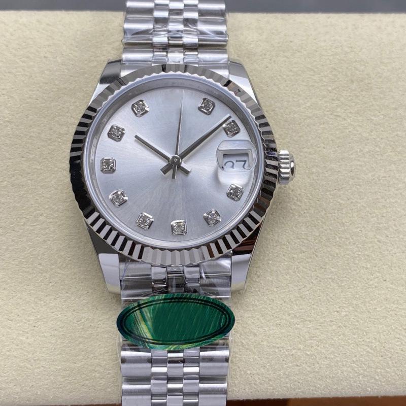 Lao Jia Ri Zhi Dvoubarevné pánské automatické hodinky 31 mm, perleť, nerezová ocel, s diamanty, funkce kalendáře