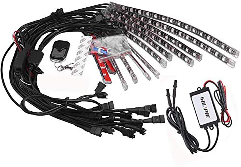 MOTOSTAR LED KIt for Motorcycles, Versatile, RGB Strip Light, 15 Color Patterns, Set of