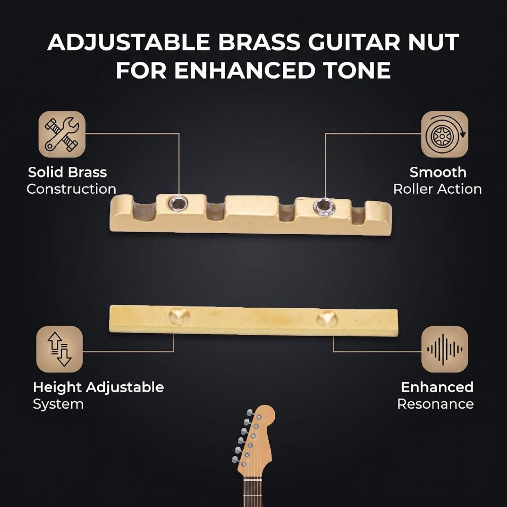 Golden Bass Guitar Nut 38mm Replacement Parts Premium Pre-Slotted Nut  Bass Guitar