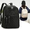Double Shoulder Bag - Women's Embroidered Diamond Pattern Large Capacity Baby Travel Bag for Leisure Use