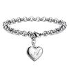 Copper Fine 26 Letter women men chain Bracelet Charm Heart Cute wedding Personality Jewelry lady gift party 20cm