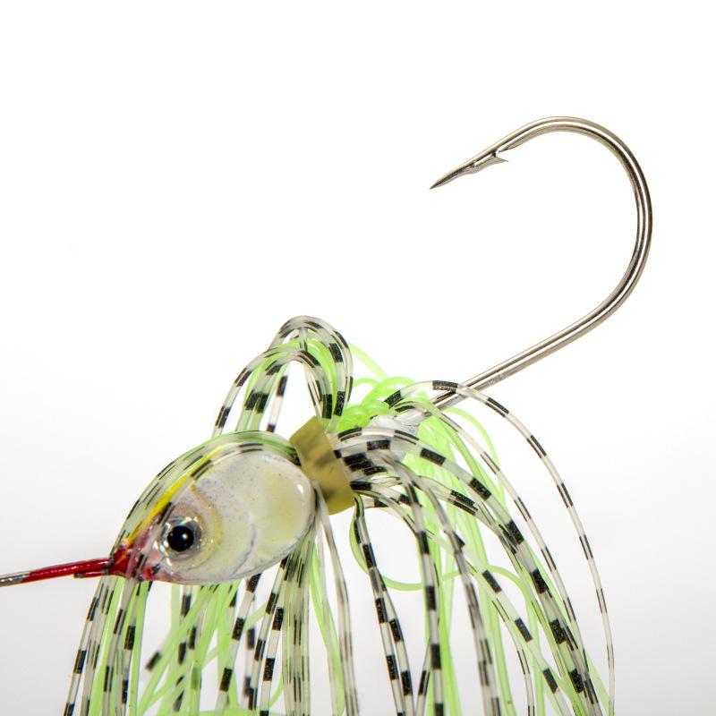 Anti-Snagging Rotating Spinnerbait JIG Whisker Man Long-Cast Lure with Bionic Lead Head and Artificial Fish Bait