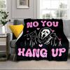 Ghostface Greetings Poster Blanket Flannel Blanket for Bed, Sofa, Camping, Hiking, Picnic Essentials, Gift for Family Fan Gifts