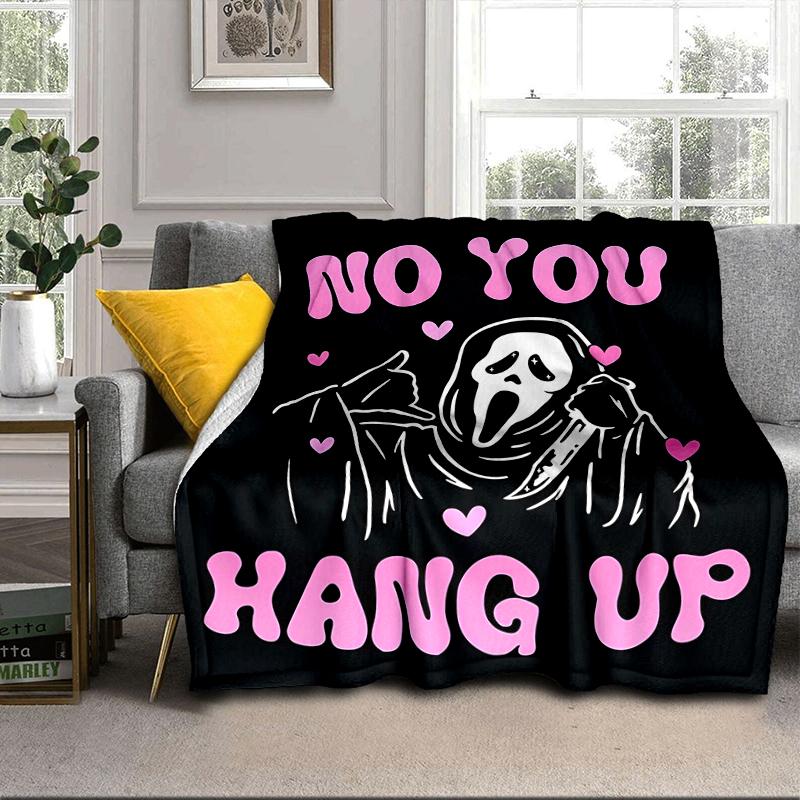 Ghostface Greetings Poster Blanket Flannel Blanket for Bed, Sofa, Camping, Hiking, Picnic Essentials, Gift for Family Fan Gifts