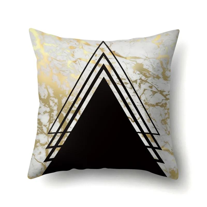 45x45cm Geometric Stripe Pillowcase Simple Marble Patchwork Cushion Cover Art Linear  Sofa Office Seat Home Decor