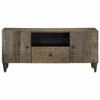 VidaXL TV Cabinet Light Grey 105x33.5x46 Cm Solid Mango Wood, TV Bench, Hi-fi Cabinet, Entertainment Center, Sideboard 4017806