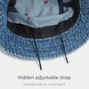 Foldable Women's Bucket Hat Rose Embroidered Beach Sun Hat Breathable Denim Fisherman Hat  Summer