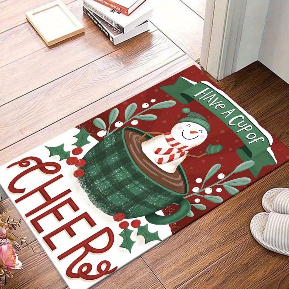 

1pc Snowman in Coffee Area Rug, Slip-Resistant, Easy-Clean, Stain-Resistant, Perfect for Cozy Living Rooms, Bedrooms, Kitchens, Offices, and 60cm by 90cm