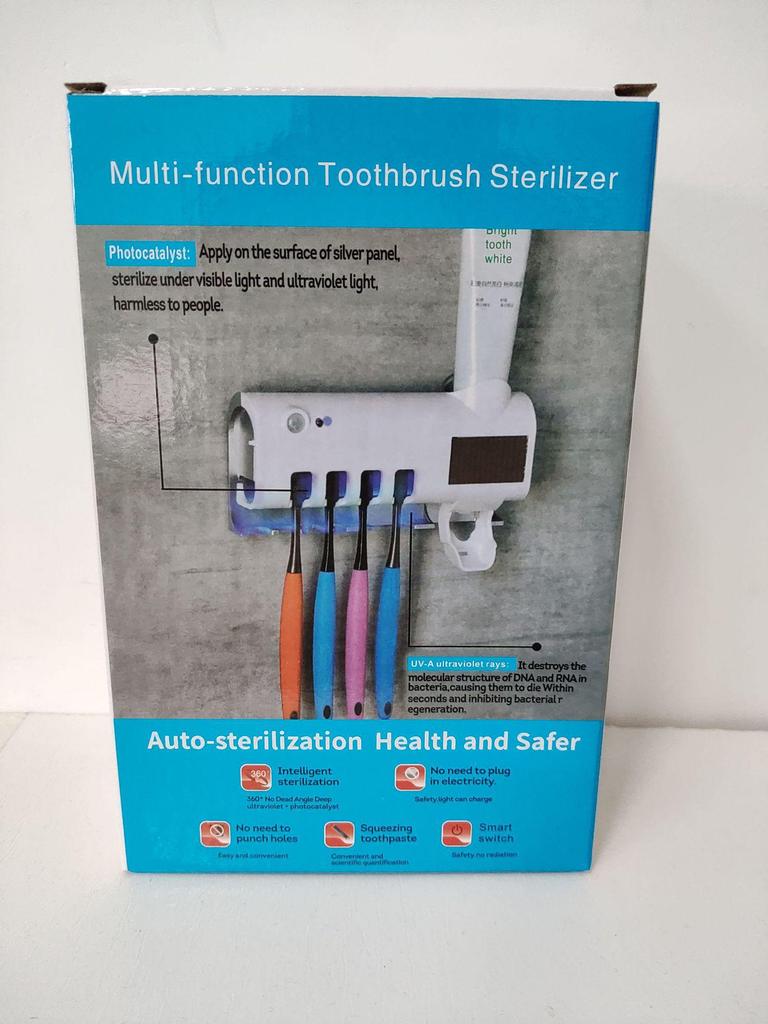 Wall-Mounted Automatic Toothpaste Dispenser & Multifunctional Toothbrush Holder with Sterilization