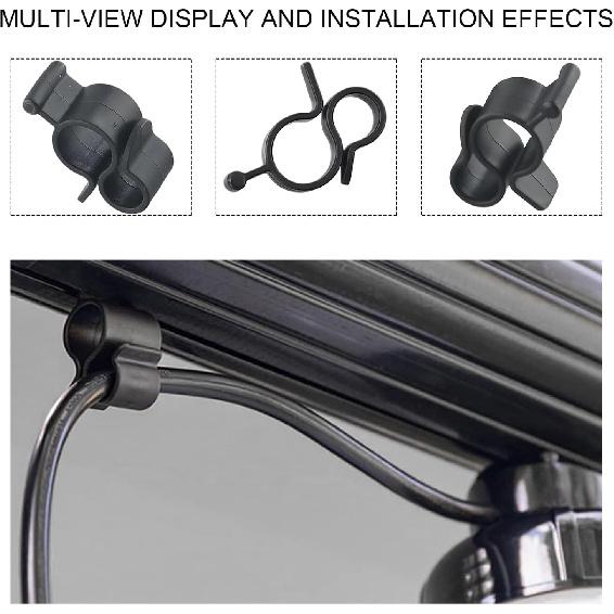 10PCS Awning Clip for Rope Light, Multi Purpose Party String Light Hook Slides Into Awning Roller Bar Channel, Two Hanging Positions Ceiling Hook for