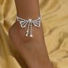 Exaggerated Rhinestone Chain With Diamond Fringed Anklet Female, Bohemian Personality Beach Body Chain Jewelry