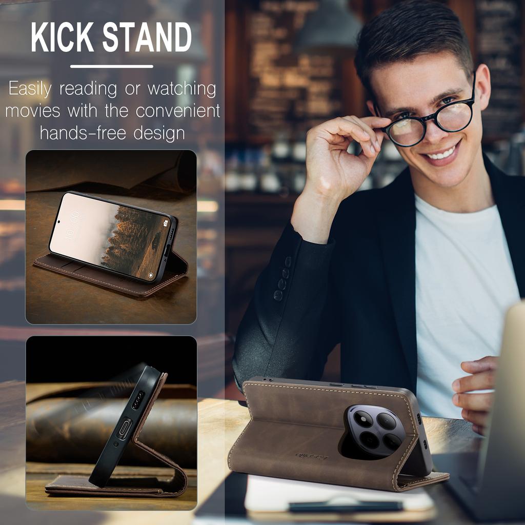 Pro Xiaomi Redmi Note 15 Pro 5G (Globální) Peněženkové pouzdro CASEME řady 013 PU kůže kryt na telefon stojánek