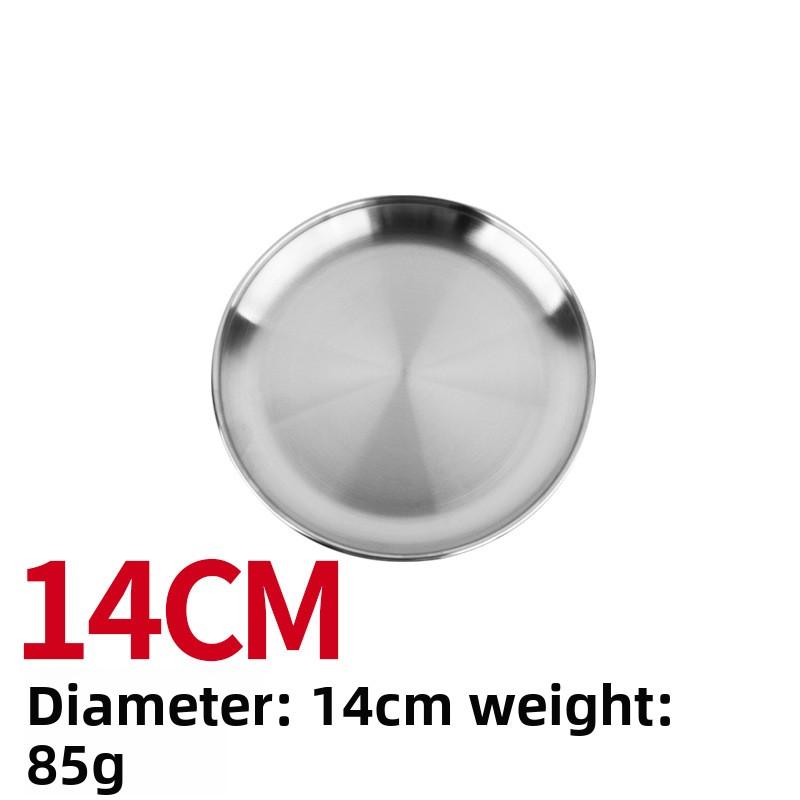 

CLS 1PC 2PCS 5PCS New Thick Stainless Steel Plates Fruit Plates Tableware Picnic Dishes Barbecue Heat-resistant Circular Plates