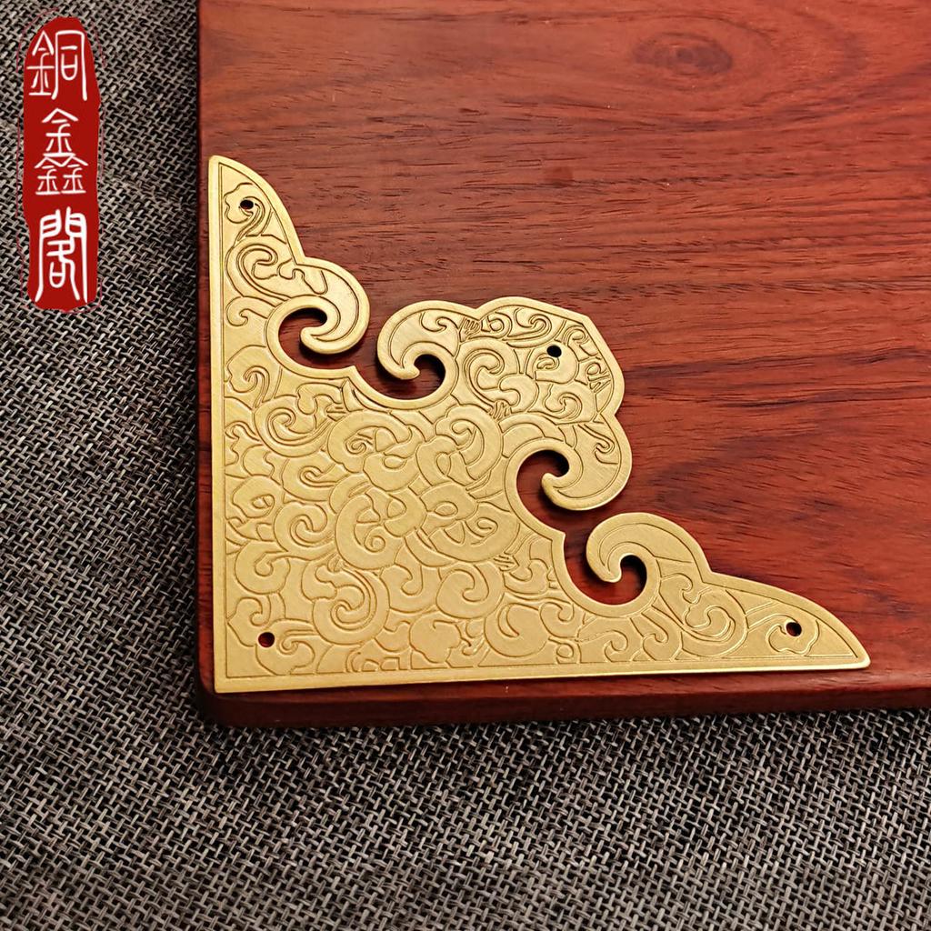 Thickened Antique Corner Cabinet Door Copper Corner Printing Corner Piece Door Furniture Decoration All Copper Corner Piece