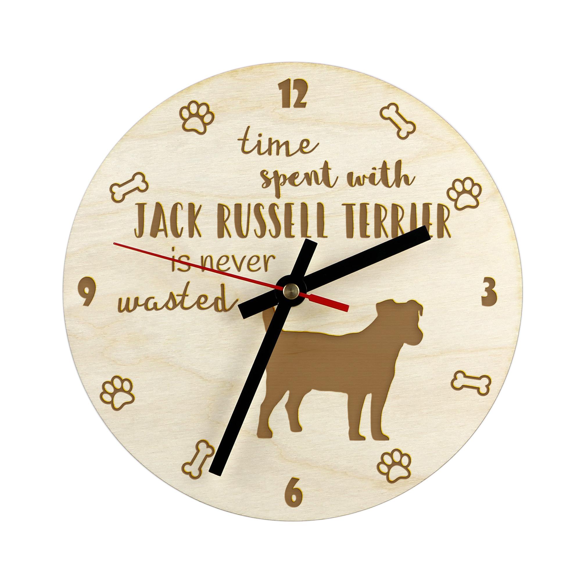 

Jack Russell Terrier - clock with dog, wooden clock with engraving, personalised clock by Art-Dog