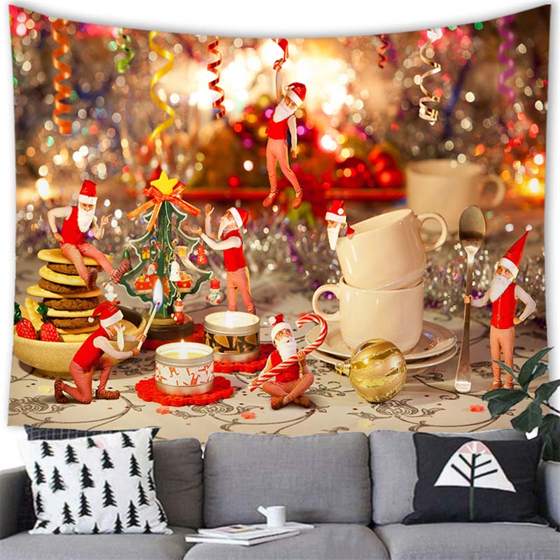 Merry Christmas Ball Print Tapestry Home Decoration Tapestry Living Room Room Wall Decoration Background